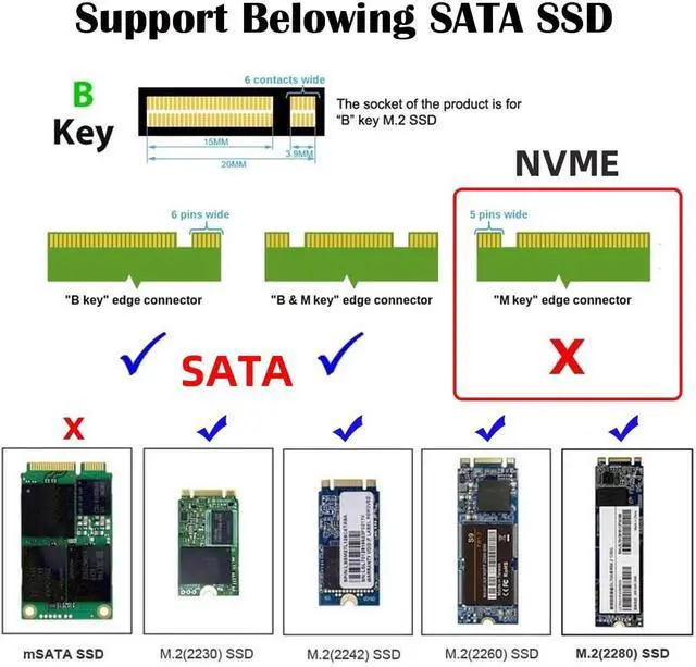 Alt view image 5 of 7 - M.2 NGFF B+M Key SSD to 2.5" SATA 22pin Hard Disk SSD PCBA for E431 E531 X240S Y410P Y510P