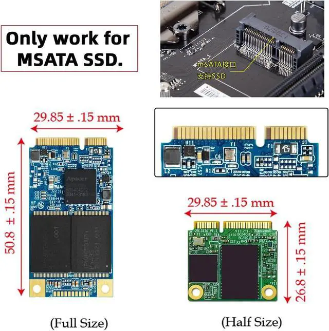 Alt view image 6 of 7 - USB-C USB 3.1 Type C & Type-A to 50mm mSATA PCI-E Solid State Disk SSD Case Enclosure