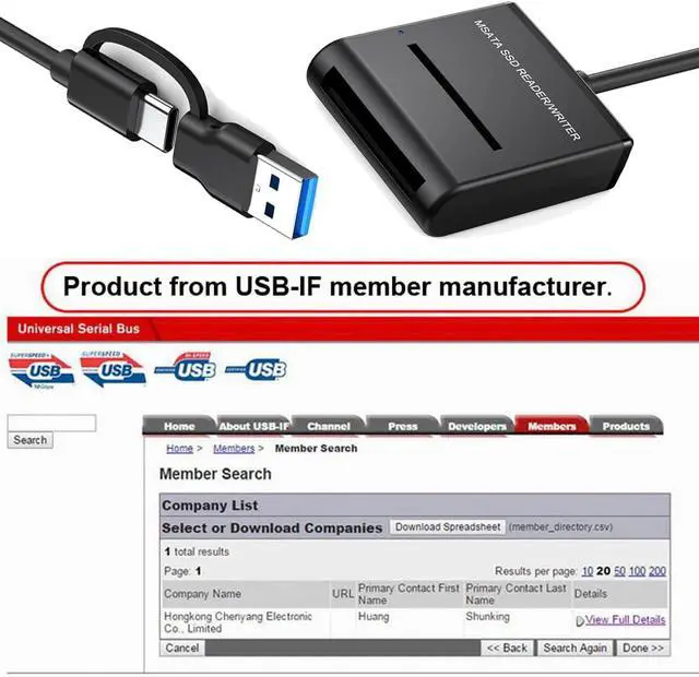 Alt view image 5 of 7 - USB-C USB 3.1 Type C & Type-A to 50mm mSATA PCI-E Solid State Disk SSD Case Enclosure