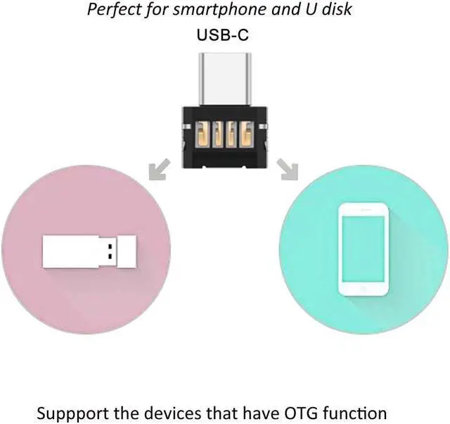 Alt view image 5 of 7 - 5pcs Ultra Mini Type-C USB-C to USB 2.0 OTG Adapter for Cell Phone Tablet & USB Cable & Flash Disk
