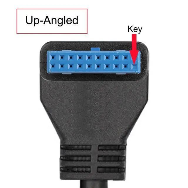 Alt view image 3 of 7 - USB 3.0 Single Port A Female Screw Mount Type to Up Angled Motherboard 20pin Header Cable (25CM)
