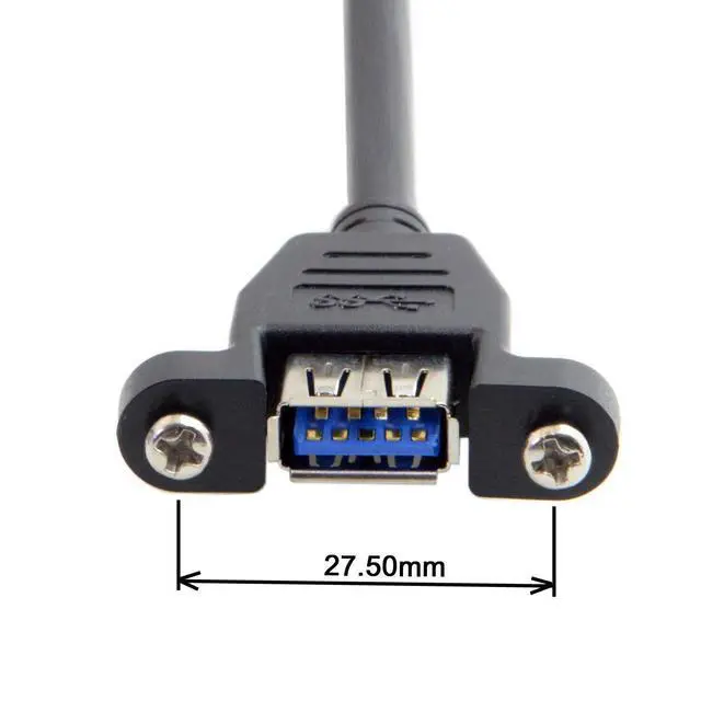 Alt view image 3 of 7 - USB 3.0 20 Pin Straight Type Connector Motherboard to Single Port USB-A Female Screw Mount Cable (25CM)