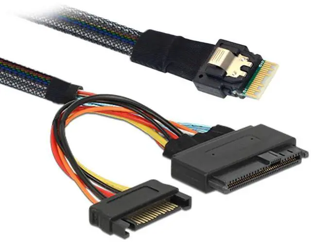 Main image of JESR U.2 U2 SFF-8639 to Slimline SFF-8654 4i NVME PCIe SSD Cable for Mainboard SSD 750 p3600 p3700 M.2 (50CM)