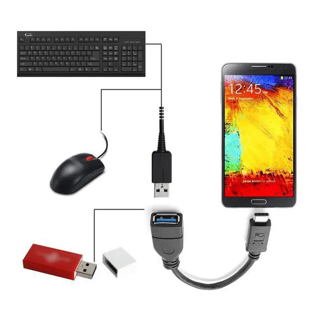 Alt view image 2 of 7 - USB3.1 Type C USB-C Male Host to USB 3.0 A Female Target Device OTG Adapter Cable 10Gbps