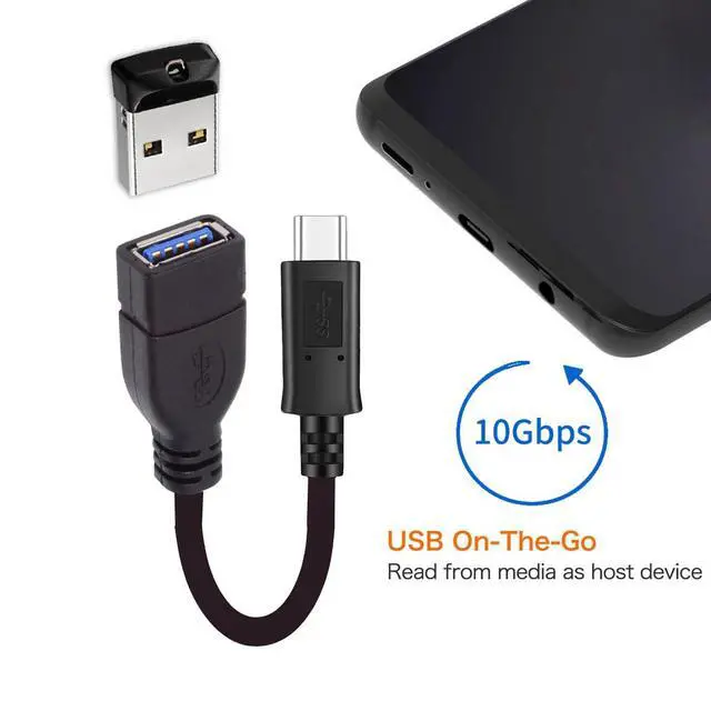 Alt view image 5 of 7 - USB3.1 Type C USB-C Male Host to USB 3.0 A Female Target Device OTG Adapter Cable 10Gbps