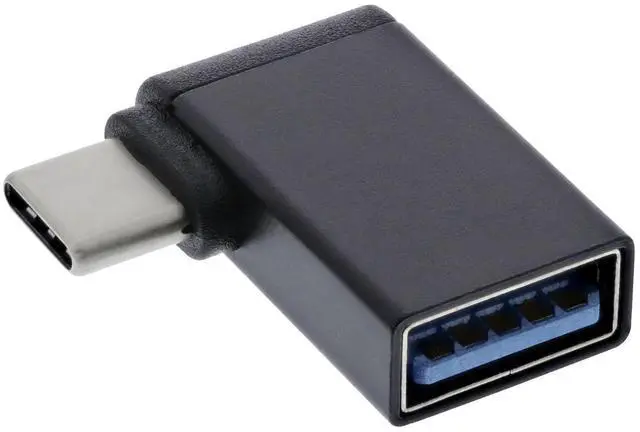Main image of Right Angled 90 Degree USB-C Type-C to USB 3.0 Female OTG Cable for Cell Phone Tablet & Laptop Black