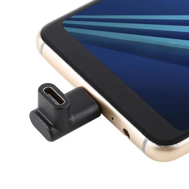 Alt view image 3 of 7 - 90 Degree Up or Down Angled USB 3.1 Type-C Male to Female Extension Adapter for Laptop & Tablet & Mobile Phone