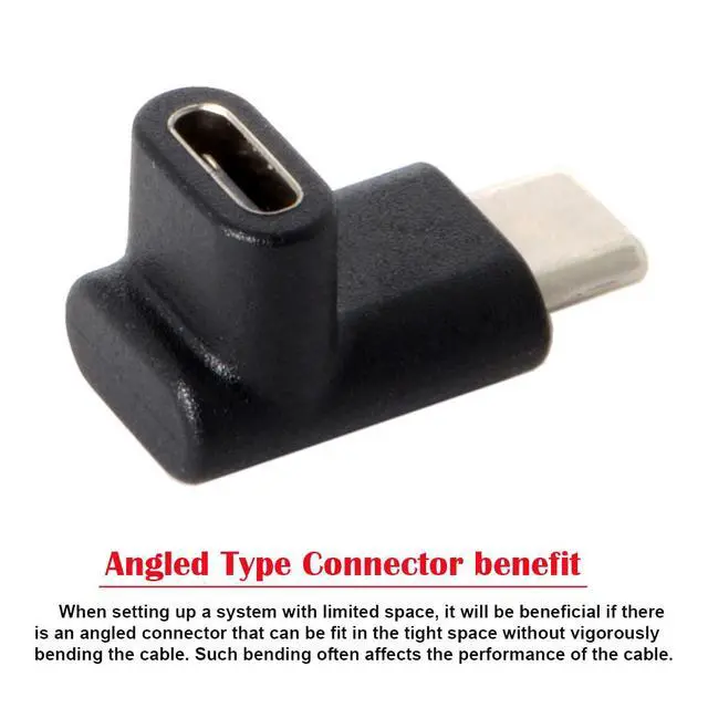 Alt view image 7 of 7 - 90 Degree Up or Down Angled USB 3.1 Type-C Male to Female Extension Adapter for Laptop & Tablet & Mobile Phone
