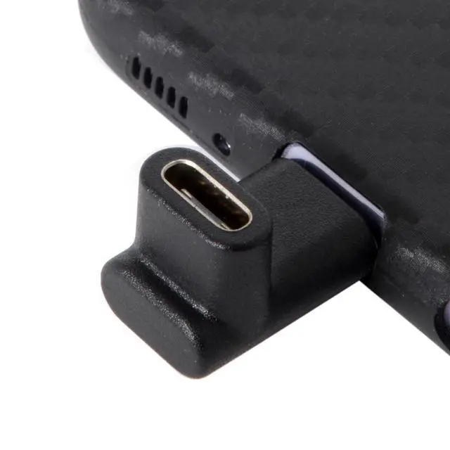 Alt view image 6 of 7 - 90 Degree Up or Down Angled USB 3.1 Type-C Male to Female Extension Adapter for Laptop & Tablet & Mobile Phone