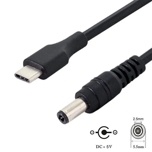 Alt view image 4 of 7 - DC5V USB 3.1 Type C USB-C Host to DC 5.5 2.5mm Power Plug Output Extension Charge Cable (20cm)