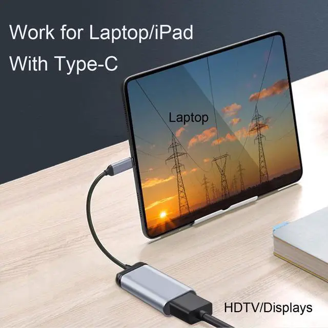 Alt view image 5 of 7 - USB-C USB 3.1 Type C Host to Mini DisplayPort DP Displays 4K HDTV Adapter Cable with Silver Case for Laptop Phone