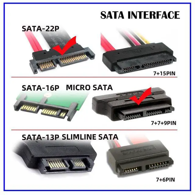 Alt view image 5 of 7 - 1set USB 3.0 to SATA 22Pin & SATA to Micro SATA Adapter for 1.8" 2.5" Hard Disk Driver with Extral USB Power Cable