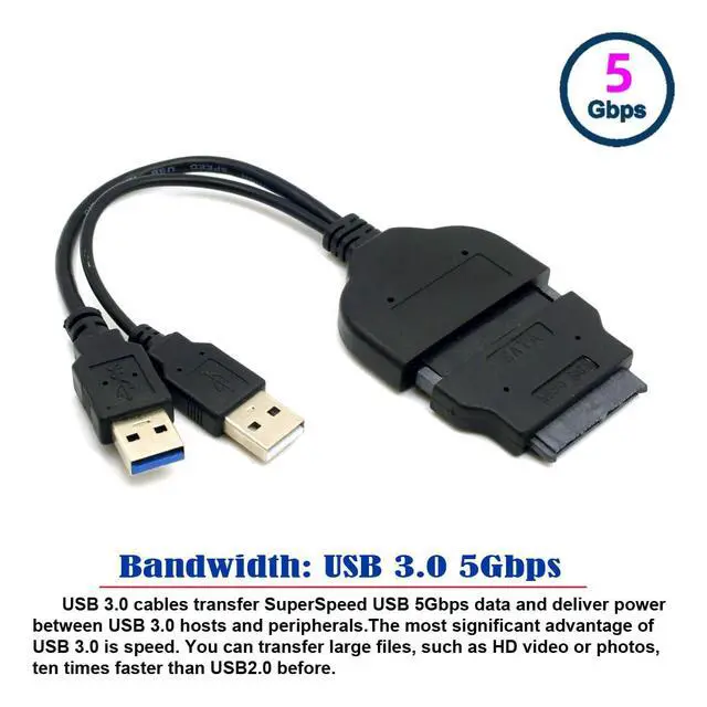 Alt view image 2 of 7 - 1set USB 3.0 to SATA 22Pin & SATA to 16Pin Micro SATA Adapter for 1.8" 2.5" Hard Disk Driver with Extral USB Power Cable