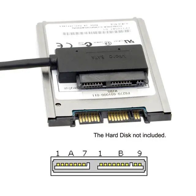 Alt view image 6 of 7 - USB 3.0 to Micro SATA 7+9 16 Pin 1.8" 90 Degree Angled Hard Disk Driver SSD Adapter Cable 10cm