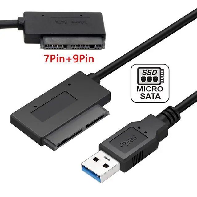 Alt view image 7 of 7 - USB 3.0 to Micro SATA 7+9 16 Pin 1.8" 90 Degree Angled Hard Disk Driver SSD Adapter Cable 10cm