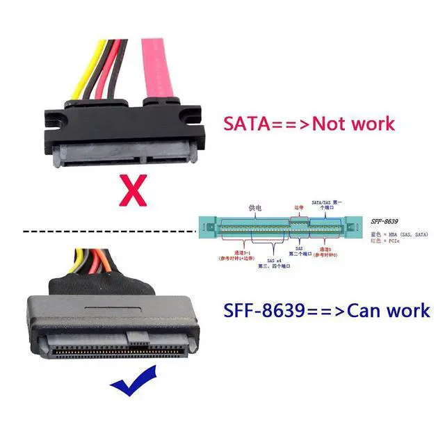 Alt view image 4 of 7 - JSR PCI-E 3.0 x4 Lane Host Adapter M.2 NGFF M Key SSD to U.2 U2 Kit SFF-8639 with Cable for Mainboard SSD 750