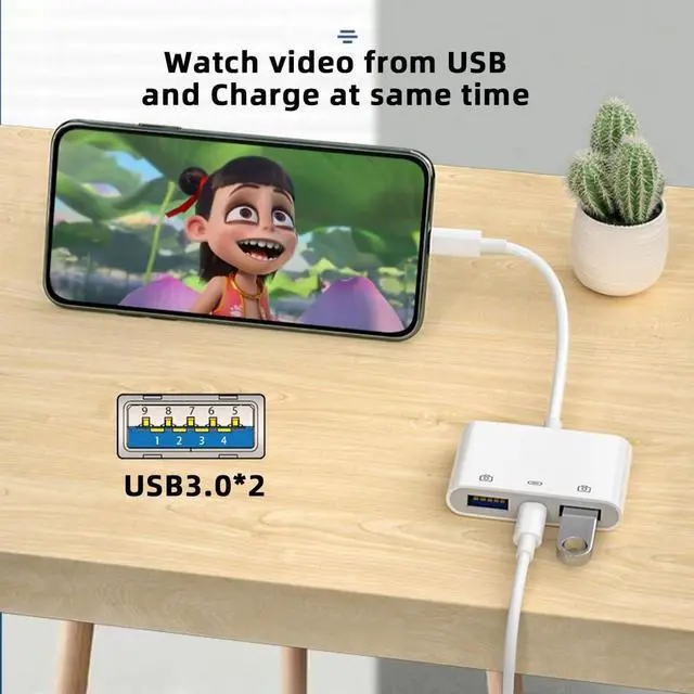 Alt view image 3 of 7 - USB 3.1 USB-C to Multiple 2 Ports USB2.0 Hub with PD Power Charge for Phone Laptop