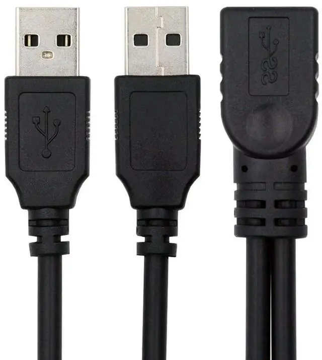 Main image of USB 2.0 Female to Dual A Male Extra Power Data Y Extension Cable for 2.5" Mobile Hard Disk (20CM)
