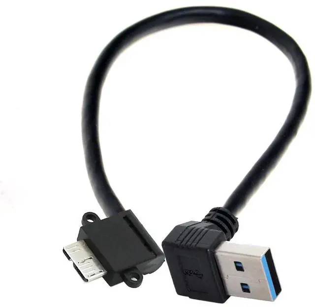Main image of 90 Degree Up Angled USB 3.0 Male to Right Angled 10 Pin Micro Male Adapter Cable 20cm for Cell Phone and SSD Hard Disk