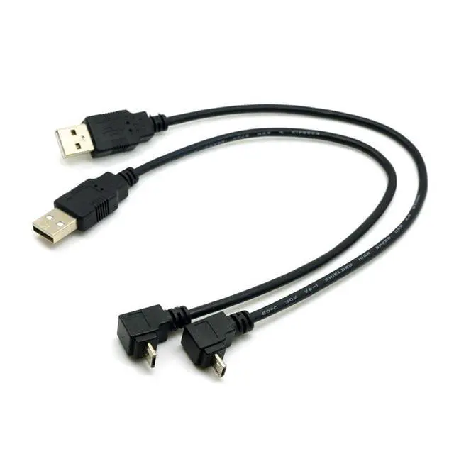 Alt view image 6 of 7 - 2pcs USB 2.0 Male to Micro USB Up & Down Angled 90 Degree Cable 20cm for Cell Phone Tablet (20CM)