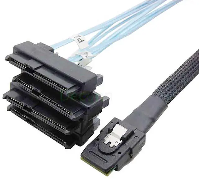 Main image of Internal 36 Pin Mini SAS SFF-8087 Host to 4 SFF-8482 Target SAS Hard Disk and SATA Power Cable 100cm