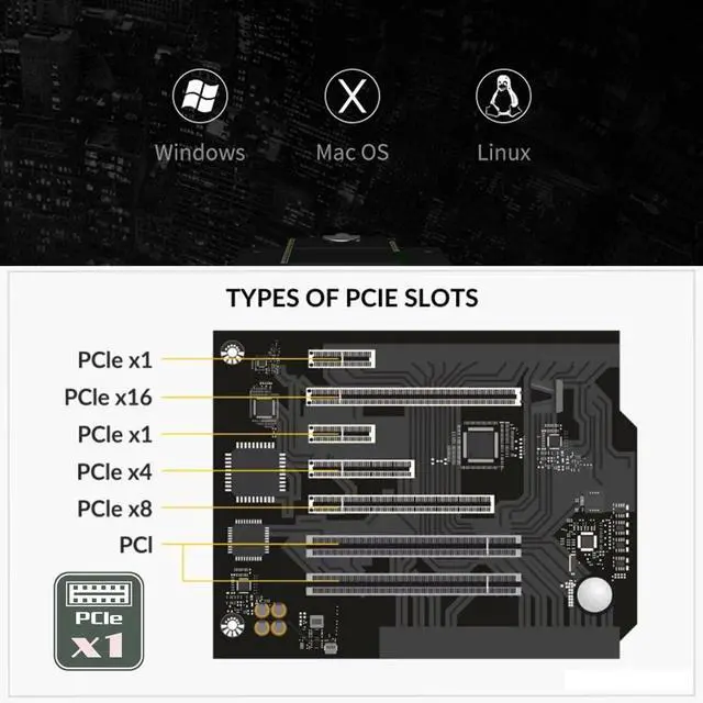Alt view image 4 of 7 - PCI-E 1x Male to Female 1x Extension Cord Cable Adapter 20cm for Graphics Card