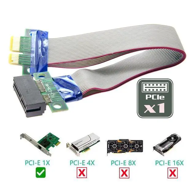 Alt view image 6 of 7 - PCI-E 1x Male to Female 1x Extension Cord Cable Adapter 20cm for Graphics Card