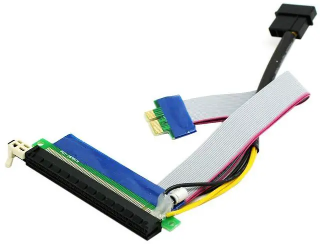 Alt view image 2 of 6 - PCI-E Express 1x to 16x Extension Flex Cable Extender Converter Riser Card Adapter with 4pin Power 20cm