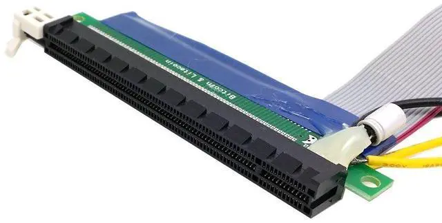Alt view image 3 of 6 - PCI-E Express 1x to 16x Extension Flex Cable Extender Converter Riser Card Adapter with 4pin Power 20cm