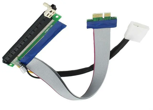 Alt view image 5 of 6 - PCI-E Express 1x to 16x Extension Flex Cable Extender Converter Riser Card Adapter with 4pin Power 20cm