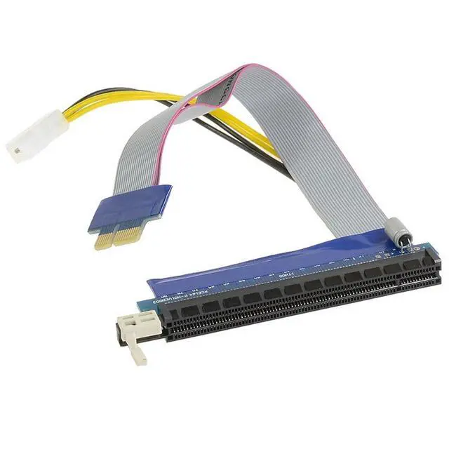 Alt view image 6 of 6 - PCI-E Express 1x to 16x Extension Flex Cable Extender Converter Riser Card Adapter with 4pin Power 20cm