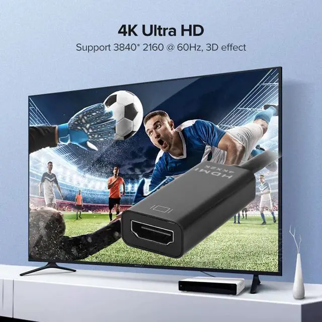 Alt view image 7 of 7 - Black DisplayPort 1.2 to HDMI 1.4 Female Adapter Support 4K 2K & 1080p & Audio & 3D
