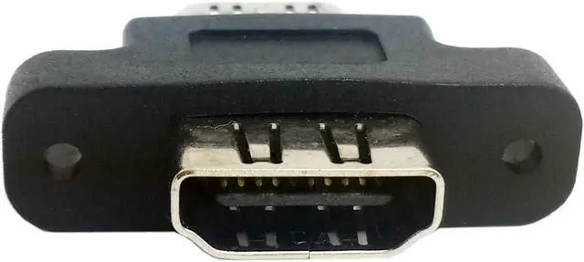 Alt view image 4 of 7 - HDMI Female to HDMI 1.4 Female Extension Extender Coupler Adapter with Panel Mount Holes