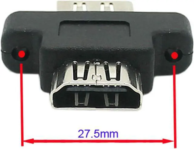Alt view image 6 of 7 - HDMI Female to HDMI 1.4 Female Extension Extender Coupler Adapter with Panel Mount Holes