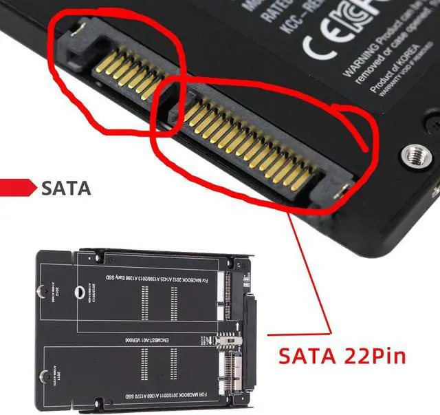 Alt view image 5 of 7 - USB 3.0 to 2.5inch SATA 22Pin to 2010 2011 2012 Mac Air Pro Retina SSD 12+6Pin 17+7Pin A1425 A1398 MC975 MC976 Case Enclosure