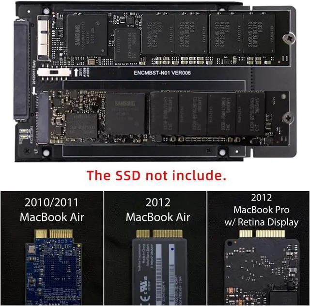 Alt view image 6 of 7 - USB 3.0 to 2.5inch SATA 22Pin to 2010 2011 2012 Mac Air Pro Retina SSD 12+6Pin 17+7Pin A1425 A1398 MC975 MC976 Case Enclosure