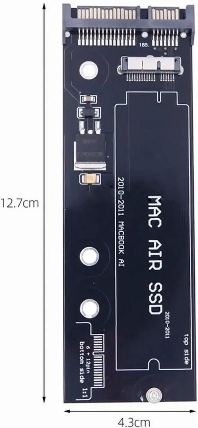 Alt view image 7 of 7 - USB 3.0 to 12+6pin SSD HDD to SATA 22Pin Hard Disk Cartridge Drive for 2010 2011 Mac Air A1369 A1370 SSD
