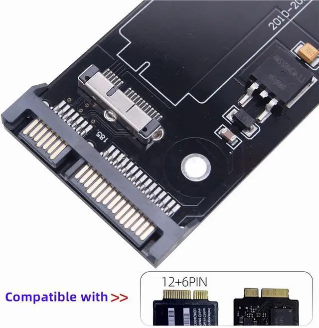 Alt view image 6 of 7 - USB 3.0 to 12+6pin SSD HDD to SATA 22Pin Hard Disk Cartridge Drive for 2010 2011 Mac Air A1369 A1370 SSD