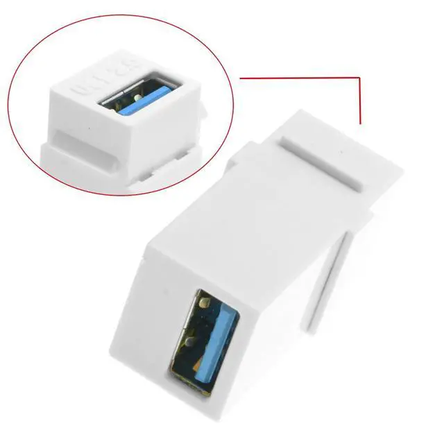 Alt view image 6 of 7 - USB 3.0 A Female to A Female Extension Keystone Jack Coupler Adapter for Wall Plate Panel USB Cable