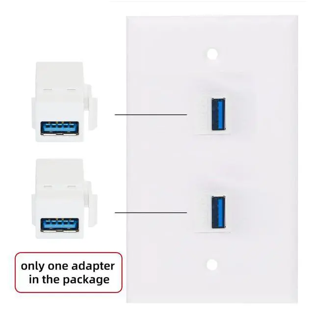 Alt view image 7 of 7 - USB 3.0 A Female to A Female Extension Keystone Jack Coupler Adapter for Wall Plate Panel USB Cable