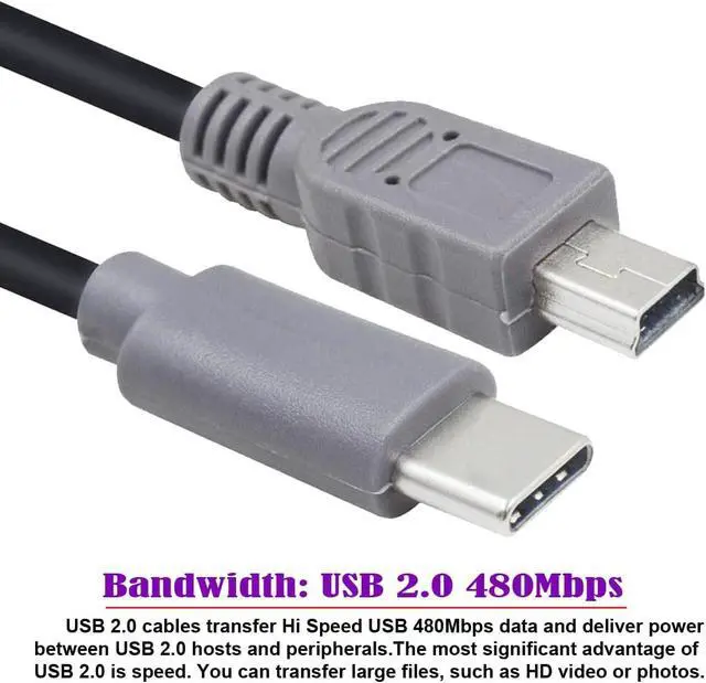 Alt view image 5 of 7 - USB-C USB 3.1 Type C Male Host to Mini USB 2.0 Male Device Data Cable for Tablet Mobile Phone