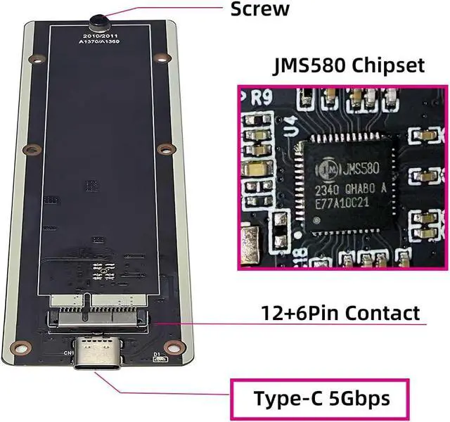 Alt view image 5 of 7 - USB 3.0 to 12+6pin SSD HDD Hard Disk Cartridge Drive for 2010 2011 Mac Air A1369 A1370