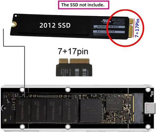 Alt view image 6 of 7 - USB 3.0 to Mac Pro Retina A1425 A1398 MC975 MC976 MD212 MD213 ME662 ME664 ME665 SSD Hard Disk Case