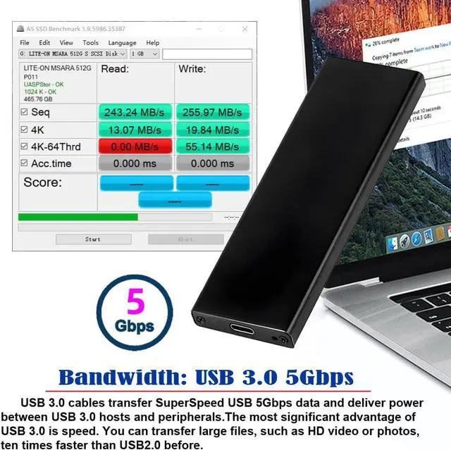 Alt view image 2 of 7 - USB 3.0 to Mac Pro Retina A1425 A1398 MC975 MC976 MD212 MD213 ME662 ME664 ME665 SSD Hard Disk Case