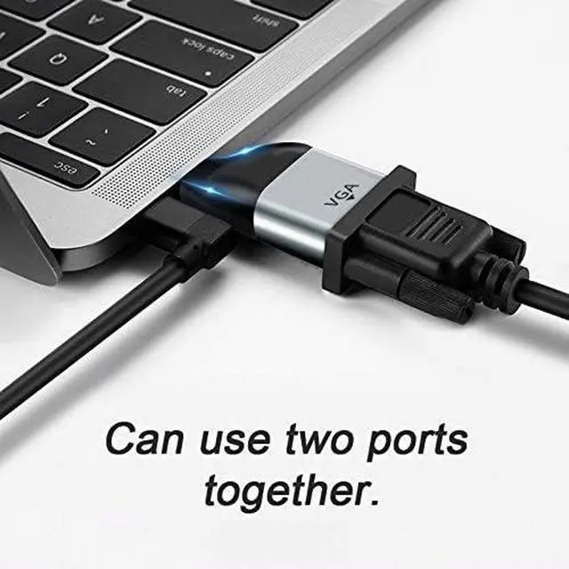 Alt view image 3 of 7 - USB-C Type-C Host to VGA Female Monitor RGB HDB-15Pin Displays Adapter 1080P 60hz for Laptop Phone