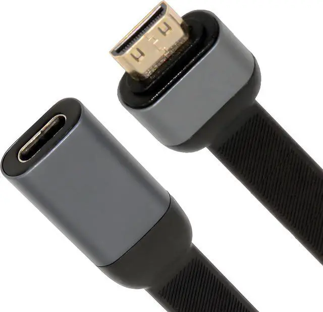 Main image of USB-C Type-C Female Host to Mini HDMI Male Monitor HDTV Displays Flat Slim Cable Adapter 4K 60hz for Laptop Phone