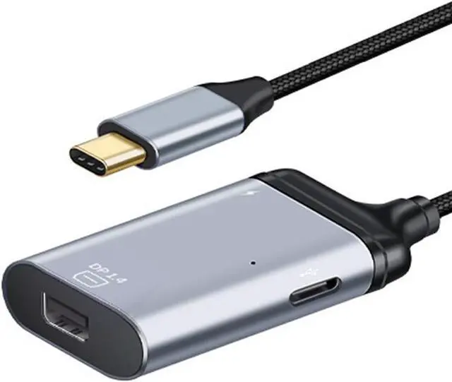 Main image of USB-C Type-C Host to Mini Displayport Female Monitor Mini-DP Displays with PD Female Power Port Cable Adapter 4K 60hz