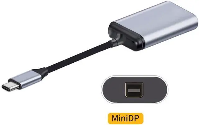 Alt view image 6 of 7 - USB-C Type-C Host to Mini Displayport Female Monitor Mini-DP Displays Short Cable Adapter 4K 60hz for Laptop Phone