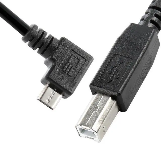Main image of Right Angled 90 Degree Micro USB OTG to Standard B Type Cable for Printer Scanner Disk Lectronic Musical Instrument Midi Keyboard (30cm)