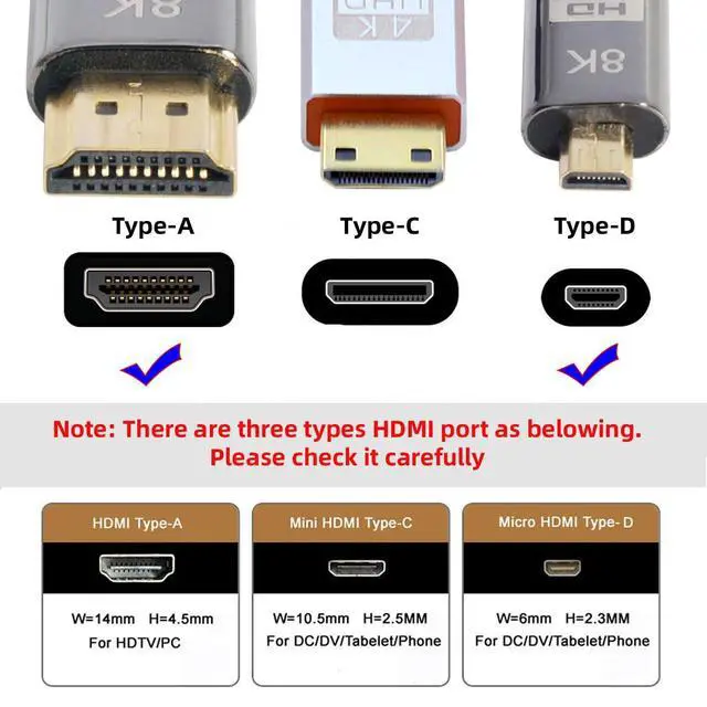 Alt view image 3 of 7 - JSERMicro HDMI to HDMI 2.1 Ultra-HD UHD 8K 60hz 4K 120hz Cable 48Gbs HDMI Cable for Camera Tablet (1.5M)